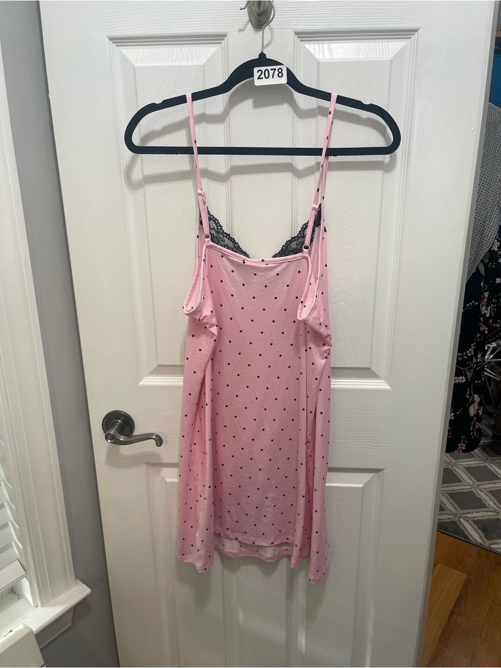 Pink Polka-Dot Lace-Trim Slip Chemise - Picture 9 of 10